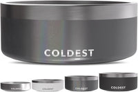 Coldest Dog Bowl - Anti Rust Metal, Non Slip, 3 Layers Insulated Stainless Steel Dog Bowls - Spill Proof & Heavy Duty - Water Bowl for Dogs, Cats & Pets, Dish Washer Safe (64 oz, Stardust Glitter)