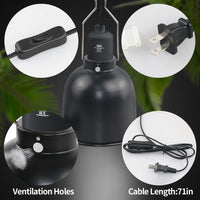 LUCKY HERP Aluminum 5.5inch Shallow Dome Reptile Light Fixture - Deep Dome Reptile Light Fixture / 5.5 inch Non-Adjustable - image 2