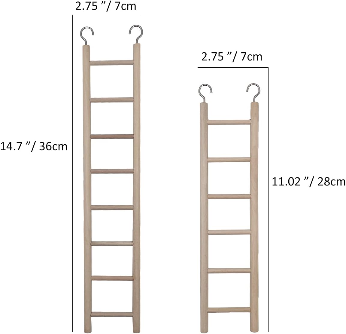 2pcs Birdie Basics Wooden Ladder for Bird Cage Climbing Ladder Toy - image 2