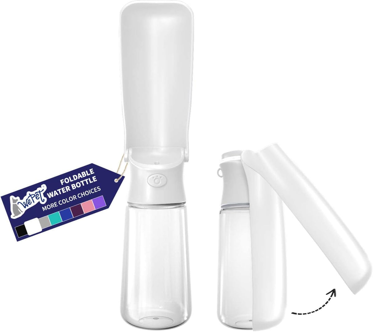 WePet Foldable Portable Dog Water Bottle Puppy Water Dispenser - #02 White / 19 oz