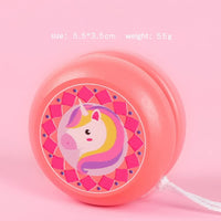 Chic U pink wooden yoyo for kids with a decorative painted pattern - view 4