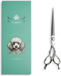 7" Dog Grooming Scissors – Sawtooth Blade, VG10 Stainless Steel for Sharpness, Durability, and Edge Retention, Perfect for Grooming Maltese, Yorkie, Schnauzer