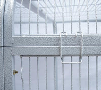 SENY Heavy Duty Large Walk-in Bird Aviary Cage, 79H x 86W x 62D inches, for Parrots, Macaws, Cockatoos, Reptiles, Dogs, Birds Flight Cage. (Silver White, Wire Size: 0.14")