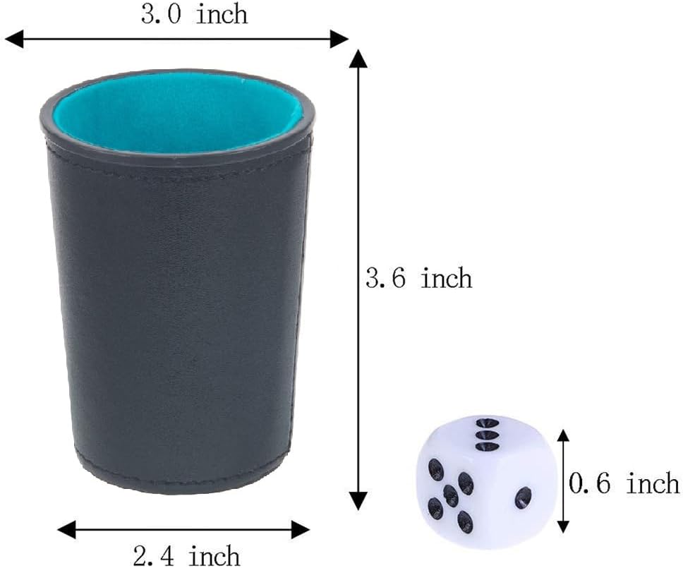 LoKii black and purple leather dice cups with felt lining and dot dice - view 10