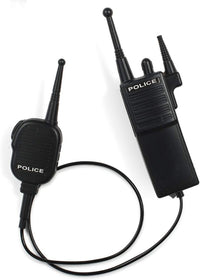 Dress Up America black police walkie talkie toy radio and microphone set