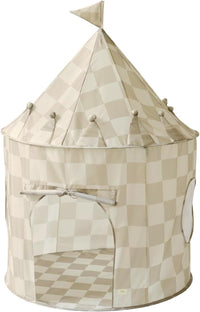 3 Sprouts Kids Play Tent for Ages 3 to 10 - Checkerboard Beige - image 2