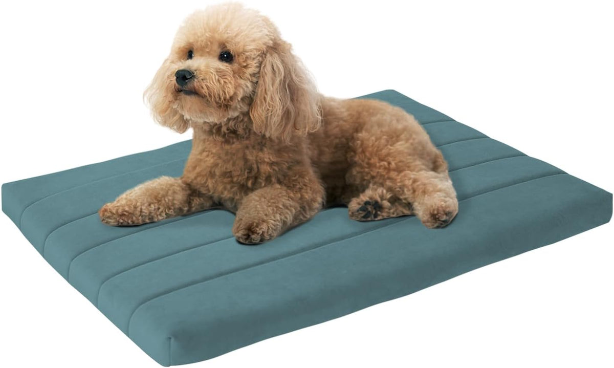 BALANCE Dog Crate Bed, Orthopedic Dog Bed Pad with Waterproof Liner, Washable Crate Foam Pet Mat - Powder Blue / 30.0"L x 19.0"W x 1.6"Th