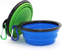 2-Pack Extra Large Size Collapsible Dog Bowl - Regular / Blue and Green