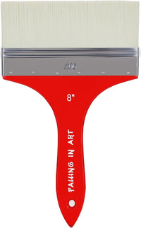 Falling in Art large 8 inch flat paddle paint brush with stainless steel ferrule - view 3