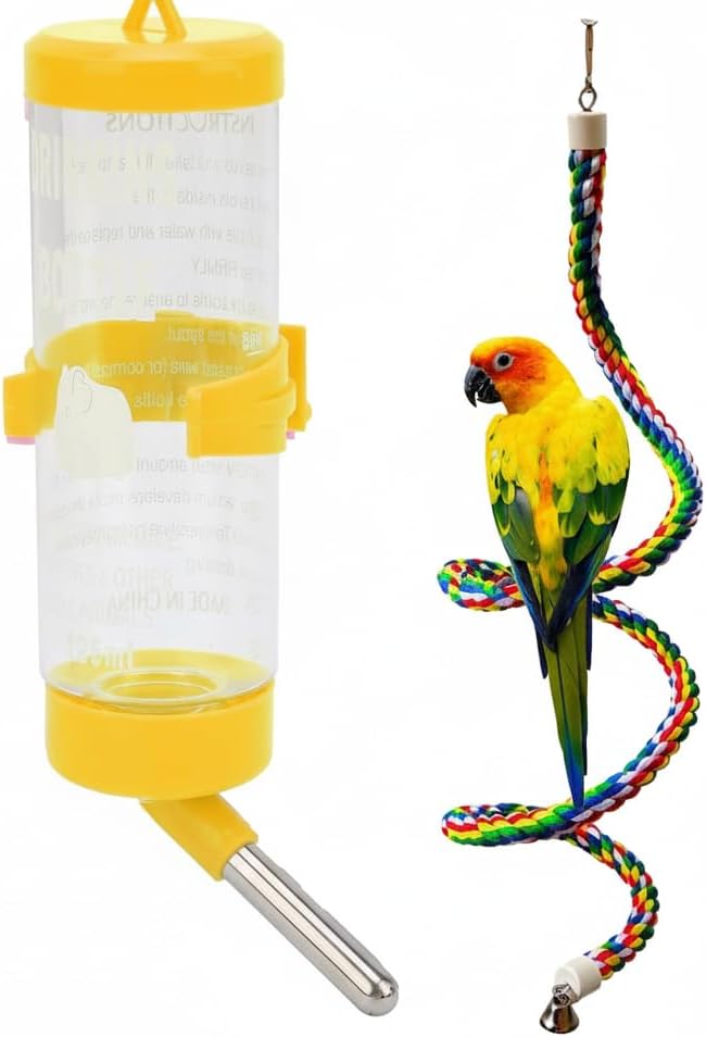 Bird Perch, Bird Rope Perch & Rope Perch 24‘’/31''/41'' - polychrome / Medium / 40‘’ and kettle