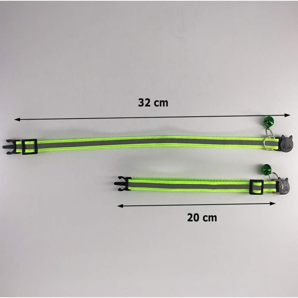 6 pack of reflective nylon cat collars with colored bells - view 3