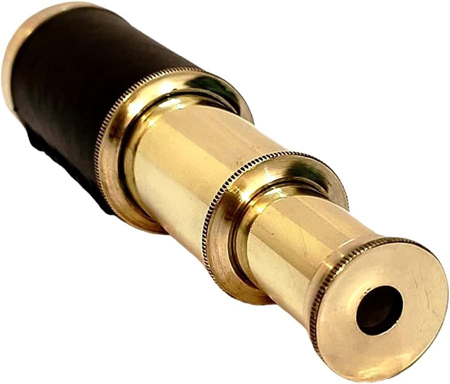 E Bull International brass pirate telescope spyglass, 6 inch collapsible handheld - view 2