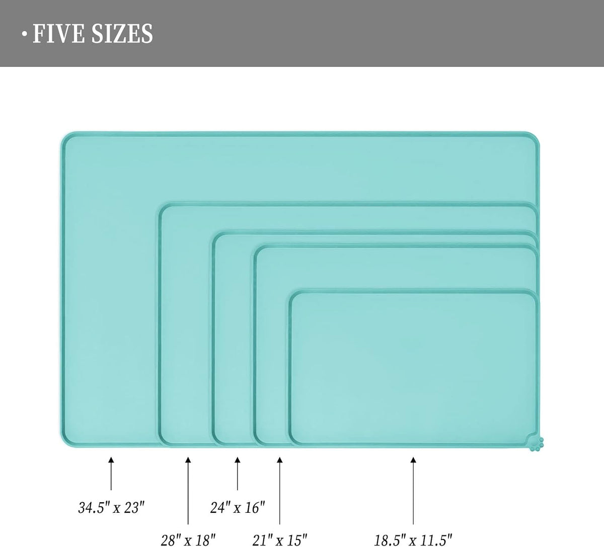 Reopet Silicone Pet Feeding Mat - Teal / 32" x 24" - image 2