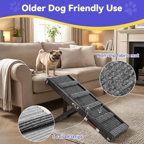 Pawaboo 2026 Upgraded Small Dog Ramp for Couch Foldable - C-black / 80×30cm-for couch - image 4
