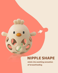 ChooKaChoo 2-in-1 Baby Teething Rattle Toy - Beige - image 2