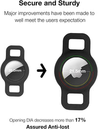 Silicone cat collar holder for AirTag that loops onto a small collar - view 3