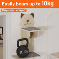 Cat Wall Mount Mounted Floating Shelves Shelf Perch Furniture Perch Hammock Climber Climbing Tree Indoor Large Wall-Mounted Steps Cat Climb Perches Solid Wood Hammock
