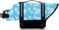 Dog Life Jacket Adjustable Dog Lifevest Swimsuit Safety Vest Apparel - A-Blue Flower / XS:12-16 inch(Ribcage Girth) - image 2