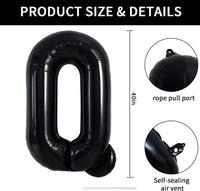 TONIFUL 40 inch black foil letter O balloon - view 11