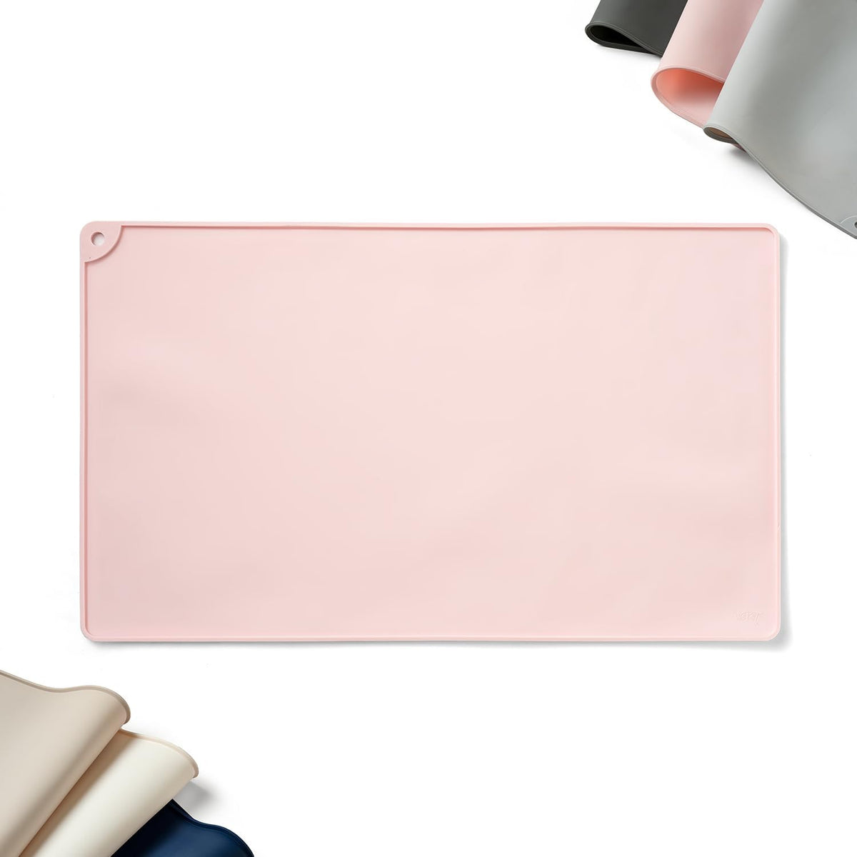 Non-Slip Waterproof Pet Feeding Mat - Medium, 20 x 12 Inch / Light Peach