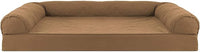 Furhaven Orthopedic Dog Bed for Large Dogs w/ Removable Bolsters & Washable Cover, For Dogs Up to 95 lbs - Quilted Sofa - Toasted Brown, Jumbo/XL