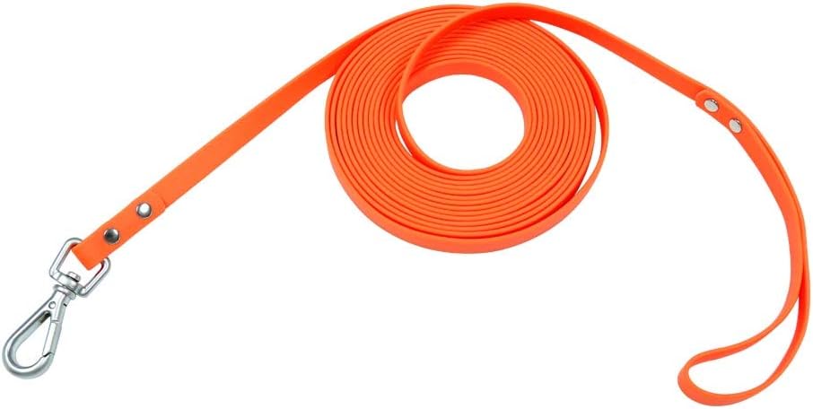 Waterproof Long Dog Leash Recall Training Lead 5 10 16 30 50 Foot - orange / 30ft