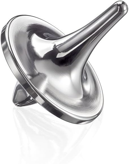 ForeverSpin stainless steel spinning top with mirror finish, 1.4 inches tall - view 2