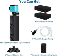 DaToo Aquarium Filter 5-15 Gallon Fish Tank Filter 120GPH Powerful - 25W 450GPH For 55-150 Gallon - image 3