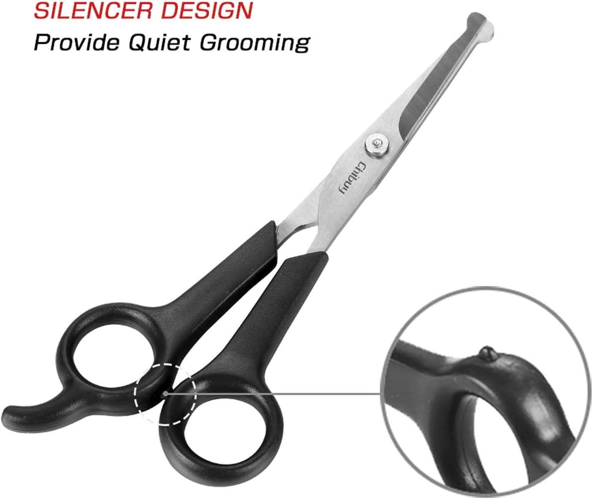 Chibuy Professional Pet Grooming Scissors with Round Tip Stainless - 1. Grey - image 2