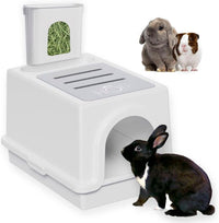 HOP Rabbit Litter Box, Less Mess with Built-in Hay Feeder Designed for Rabbits/Bunnies. Includes - LITTER BOX ONLY