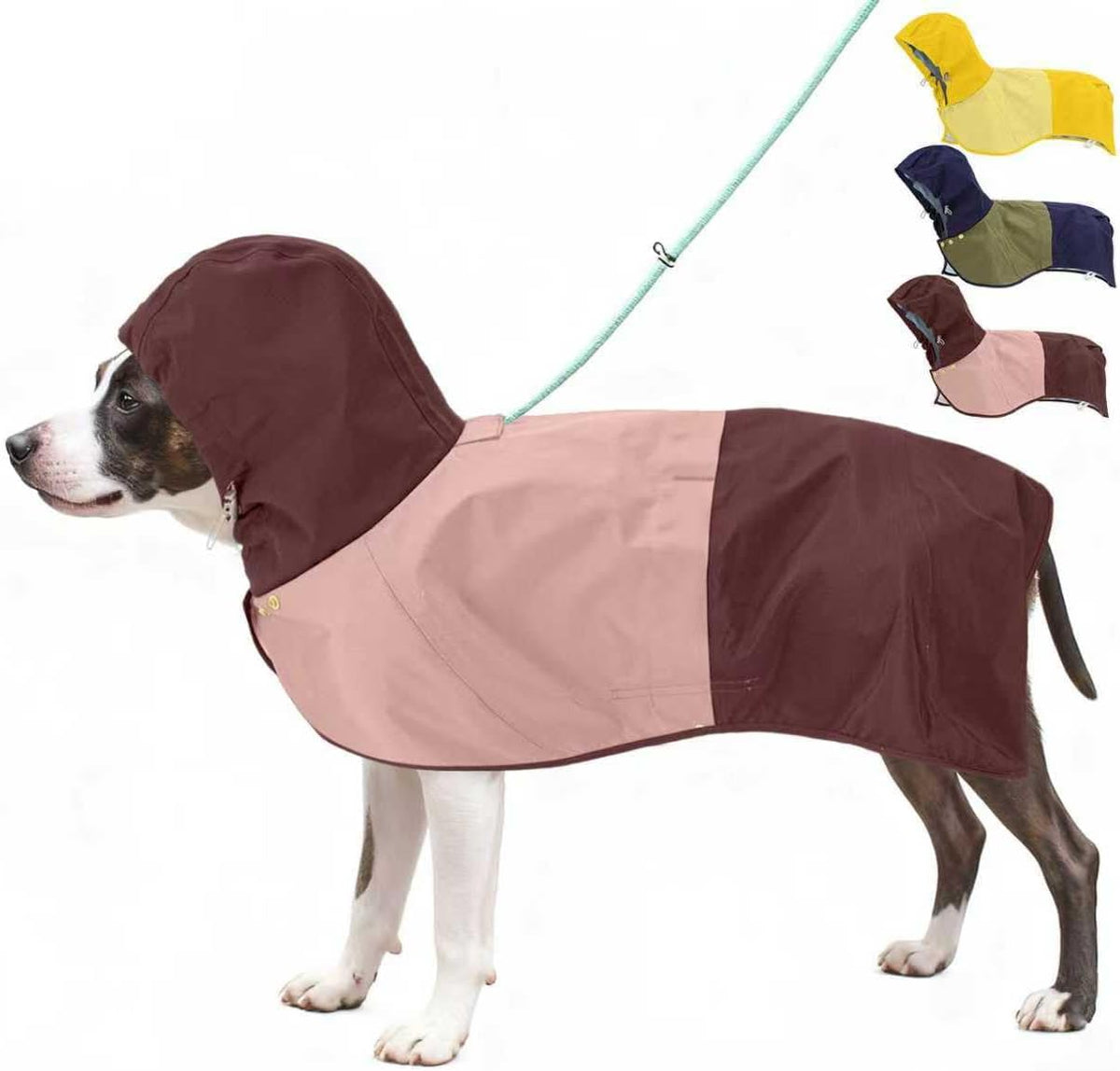 Waterproof Dog Raincoat with Hood - Medium / Pink