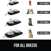 GORILLA GRIP Dog Bowl Set with Feeding Mat - Black / 1 Cup Bowls - image 3