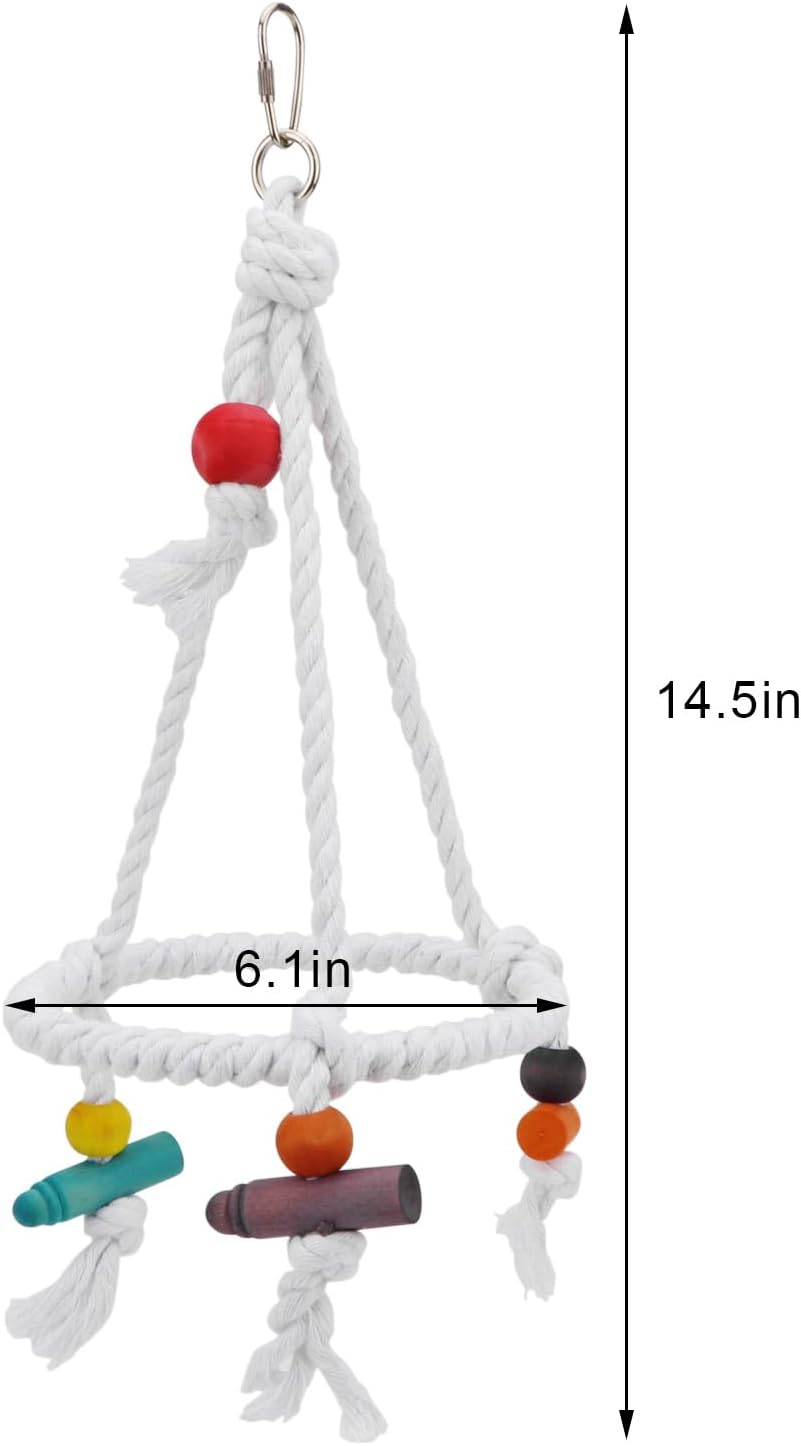 Hypeety Bird Swing Multi Birds Cotton Rope Round Hanging Hammock - image 2
