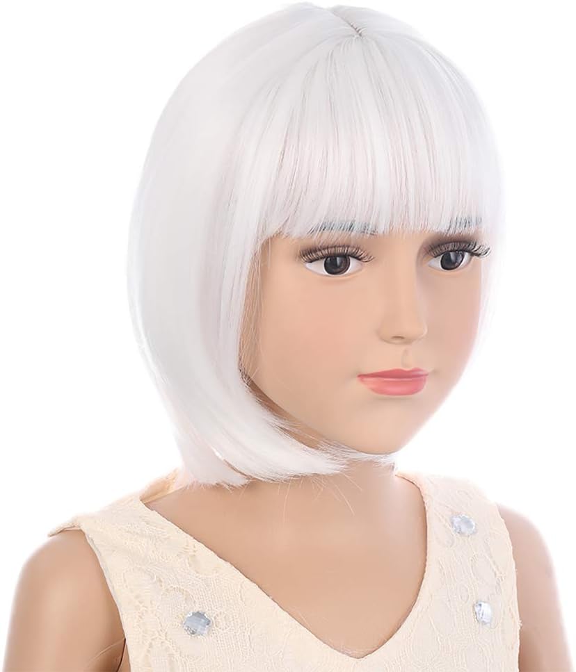PATTNIUM kids dark blue short bob wig, synthetic with adjustable cap - view 17