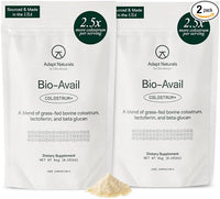 Adapt Naturals Colostrum Supplement with Lactoferrin & Beta-Glucan, Bio-Avail Grass Fed Bovine Colostrum Powder for Gut Health, Immune Support & Vitality | Non-GMO, 2500mg, Unflavored - 60 Days Supply