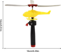 VETE 8 pack pull string flying helicopter toys in bright plastic for kids - view 4