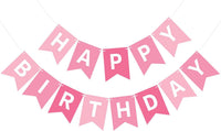 Orange Happy Birthday Banner Birthday Sign for Backdrop Happy - White Pink