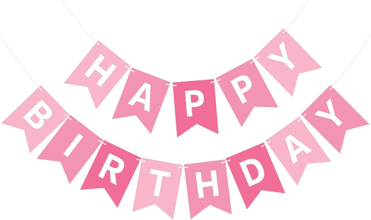 Orange Happy Birthday Banner Birthday Sign for Backdrop Happy - White Pink