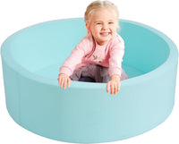 TRENDBOX Foam Ball Pit, 36" x 12" Indoor Soft Ball Pool for Kid，Light Grey – Fun for Kids & Family - Light Blue / 90CM