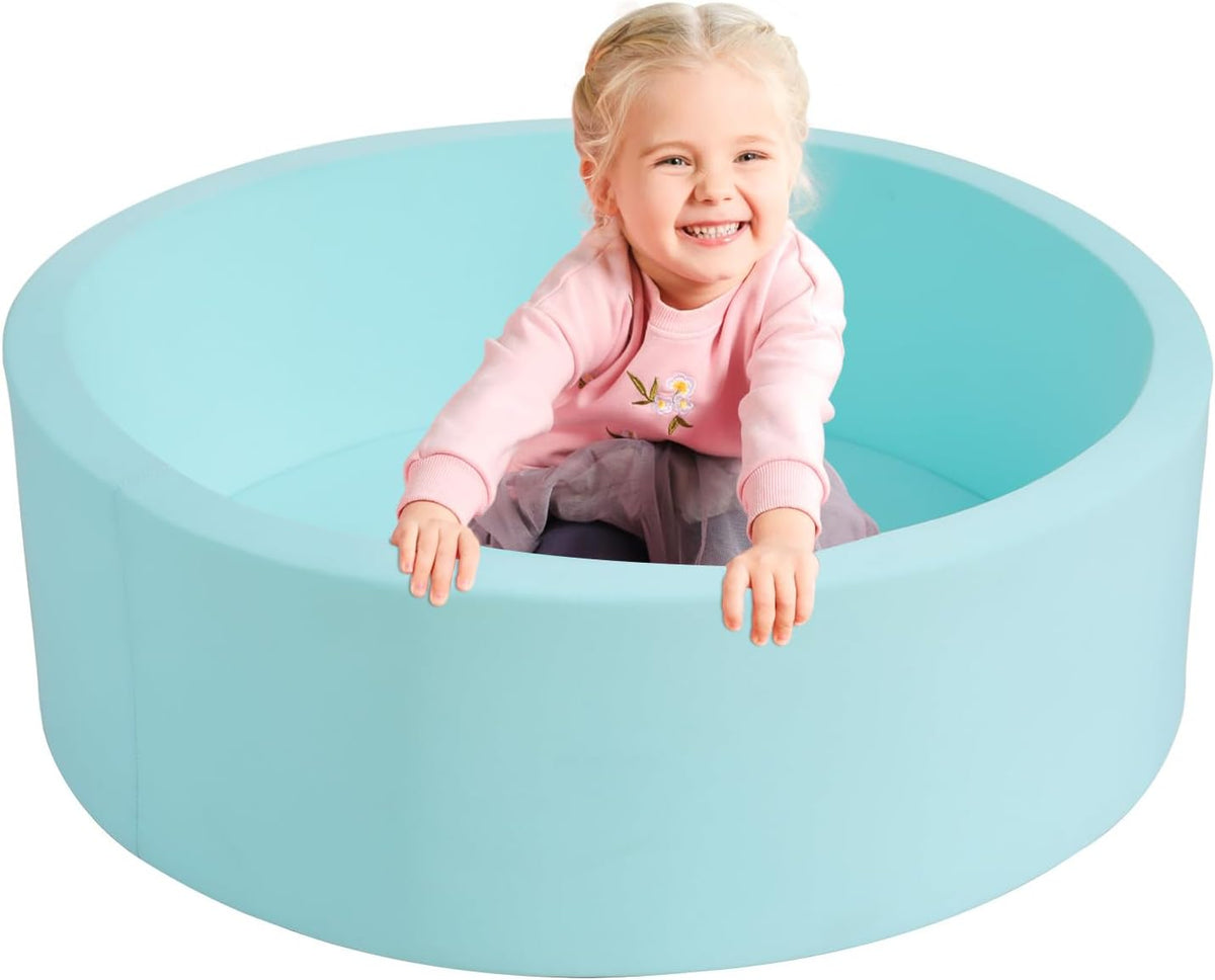 TRENDBOX Foam Ball Pit, 36" x 12" Indoor Soft Ball Pool for Kid，Light Grey – Fun for Kids & Family - Light Blue / 90CM