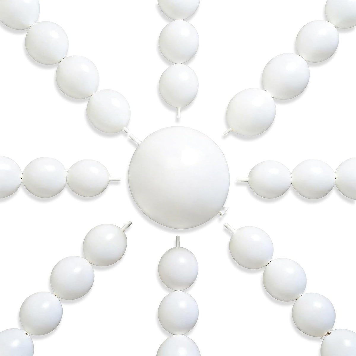 PartyWoo 100 white 6 inch linking balloons for garlands and arches - view 10