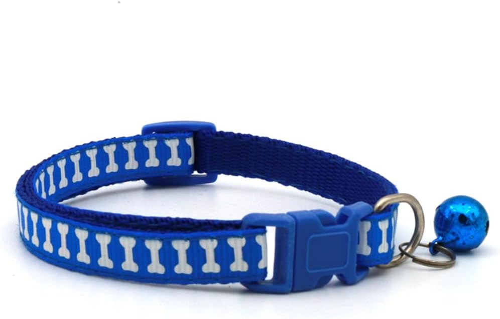 Small dog collar with bell in soft nylon, available in 6 colors