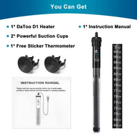 DaToo Aquarium Heater Adjustable 50W Submersible Fish Tank Heater - 200Watt - image 2