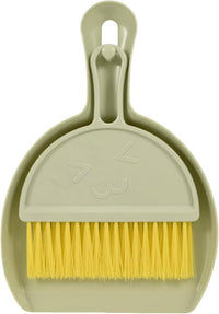 Small Broom and Dustpan Set,mini Compact Portable, for Home, Sofas, Kitchen countertops, Storage Shelves, Office desks, bathrooms, and pet Areas (Green)