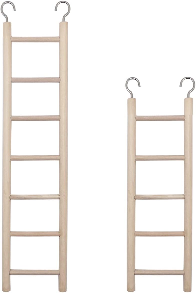 2pcs Bird Wooden Ladder Bird Ladders Wooden Ladder for Bird Cage