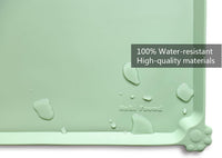 Hoki Found -Waterproof Pet Feeding Mats with High Lips - 22"L x 14"W / Jade - image 3