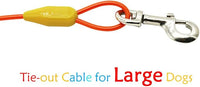 Petest 25ft Tie-Out Cable with Crimp Cover for Large Dogs Up to 90 Pounds