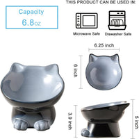 Nihow Ceramic Basic Cat Bowls: 5 Inch Cat Bowl for Food & Water – Essentials for Cats - 6.8 OZ / Gray - image 2