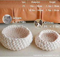 Cat Nest Bed – Premium Handwoven Washable Extra Soft Round Cave House for Indoor Kitten & Kitty, Small & Large (Grayish Blue,Medium)