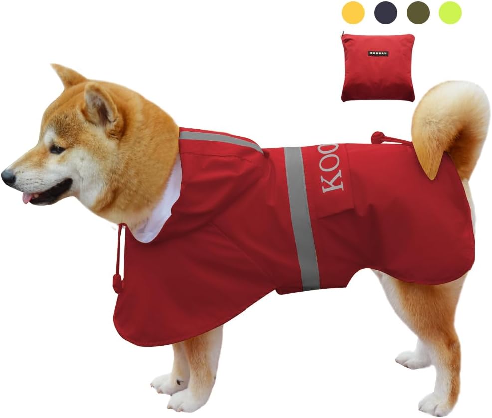 Dog Raincoat Waterproof Hooded, Medium Dogs - Red / 3XL-Fit for 33 to 44 pounds - image 4
